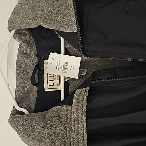 NWT LL Bean Men's Reg Warm Up Jacket Color Black Size M - Picture 2 of 4